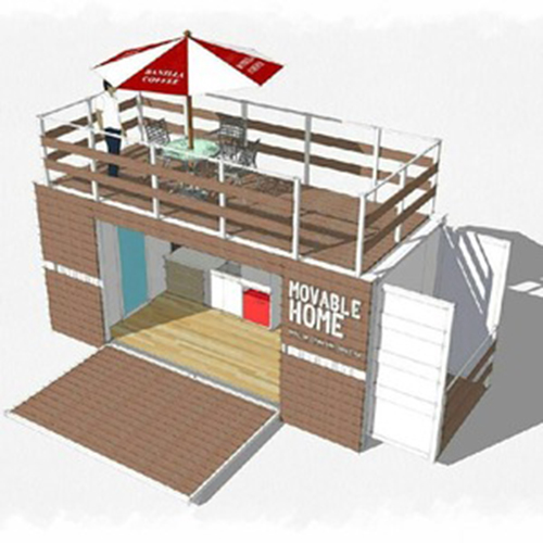 Two Story Portable cafe prefabricated house Coffee Office prefab Container House Design