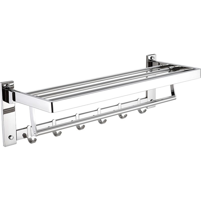 copy of Stainless Steel Folding Towel Rack In Bathroom Non Perforated Bath Towel RackBright And Thickened Bathroom Storage Rack  