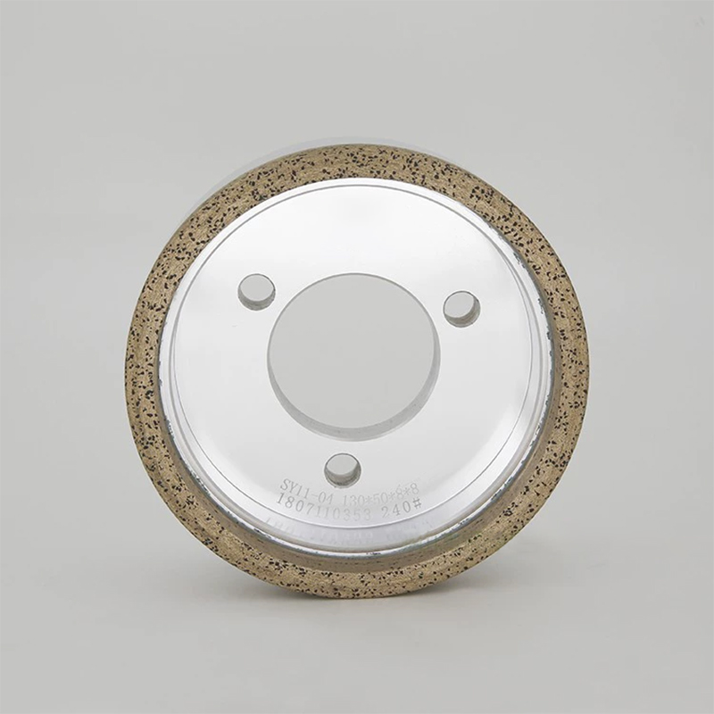 Glass straight edge machine chamfered diamond wheel 130*12 hole 240# wear-resistant angular bronze diamond sintered grinding wheel  