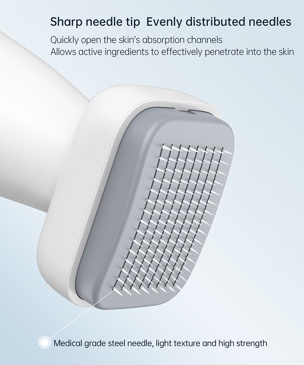 Derma Stamp 0-2 mm Adjust Needle Length derma Stamp Bio Needle 120Pin Microneedling Derma Roller for Beard Hair Growth Face Body Skincare Wholesale Derma Stamp Microneedles Derma Roller - Honkay 