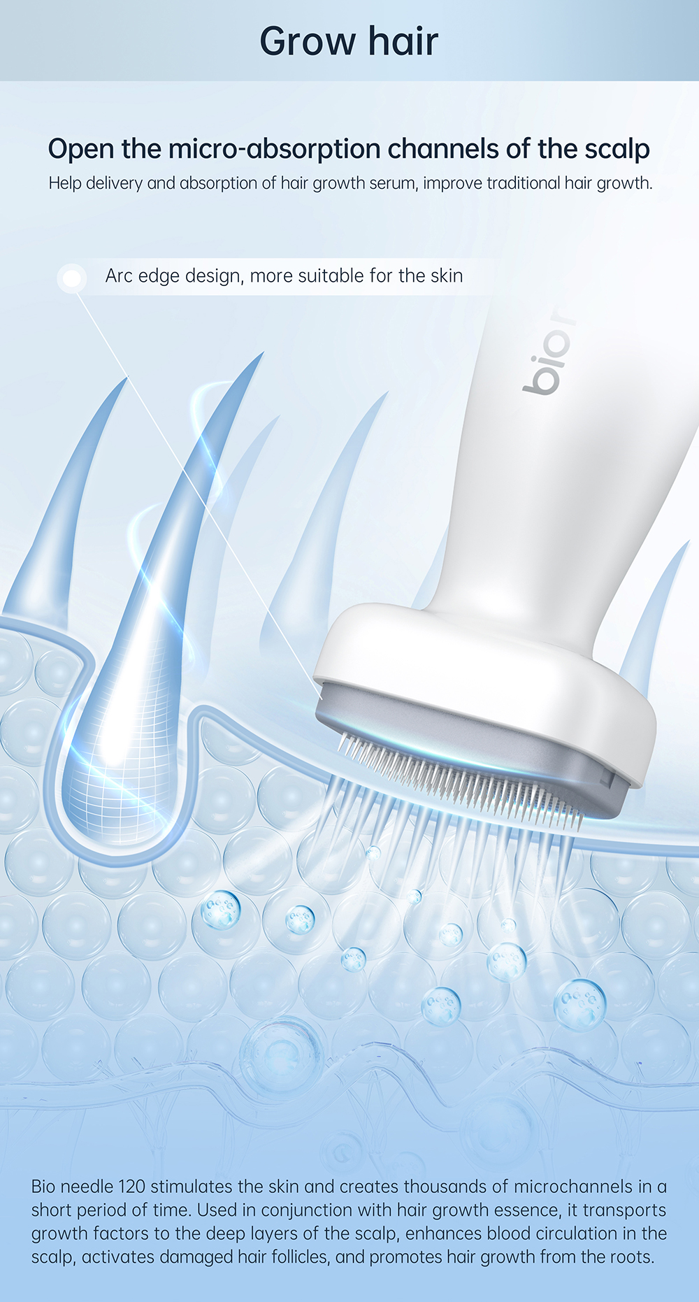 Derma Stamp 0-2 mm Adjust Needle Length derma Stamp Bio Needle 120Pin Microneedling Derma Roller for Beard Hair Growth Face Body Skincare Wholesale Derma Stamp Microneedles Derma Roller - Honkay 