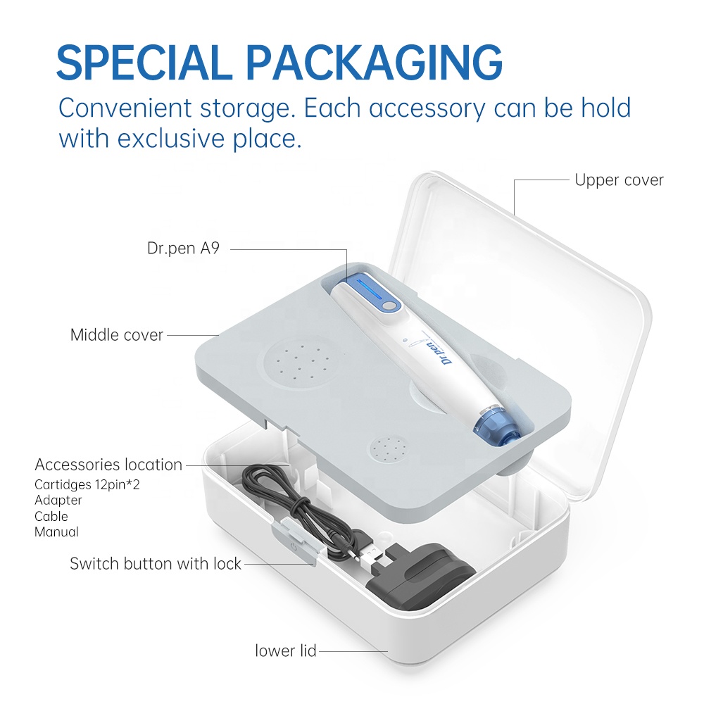 Professional Microneedling Device Dr Pen A9 Accessories Face Eyeliner Lip Microneedle Wireless Derma Auto Micro Skin Care Derma Needle Cartridge With 2pcs Needles Professional Microneedling Device Dr Pen A9 - Honkay microneedle pen,microneedling pen,derma pen a9