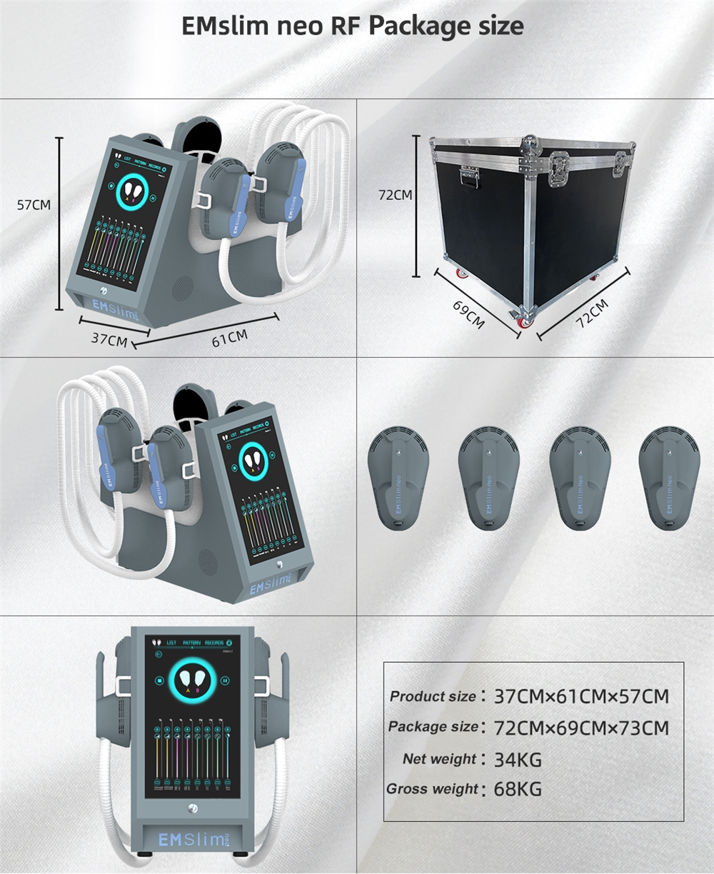 Portable EMSlim EMS Electromagnetic Body Slimming Fat Removal Build Muscle Machine Portable 4 Handles Emslim Body Slimming Machine - Honkay ems body sculpt machine,ems muscle building machine,emslim