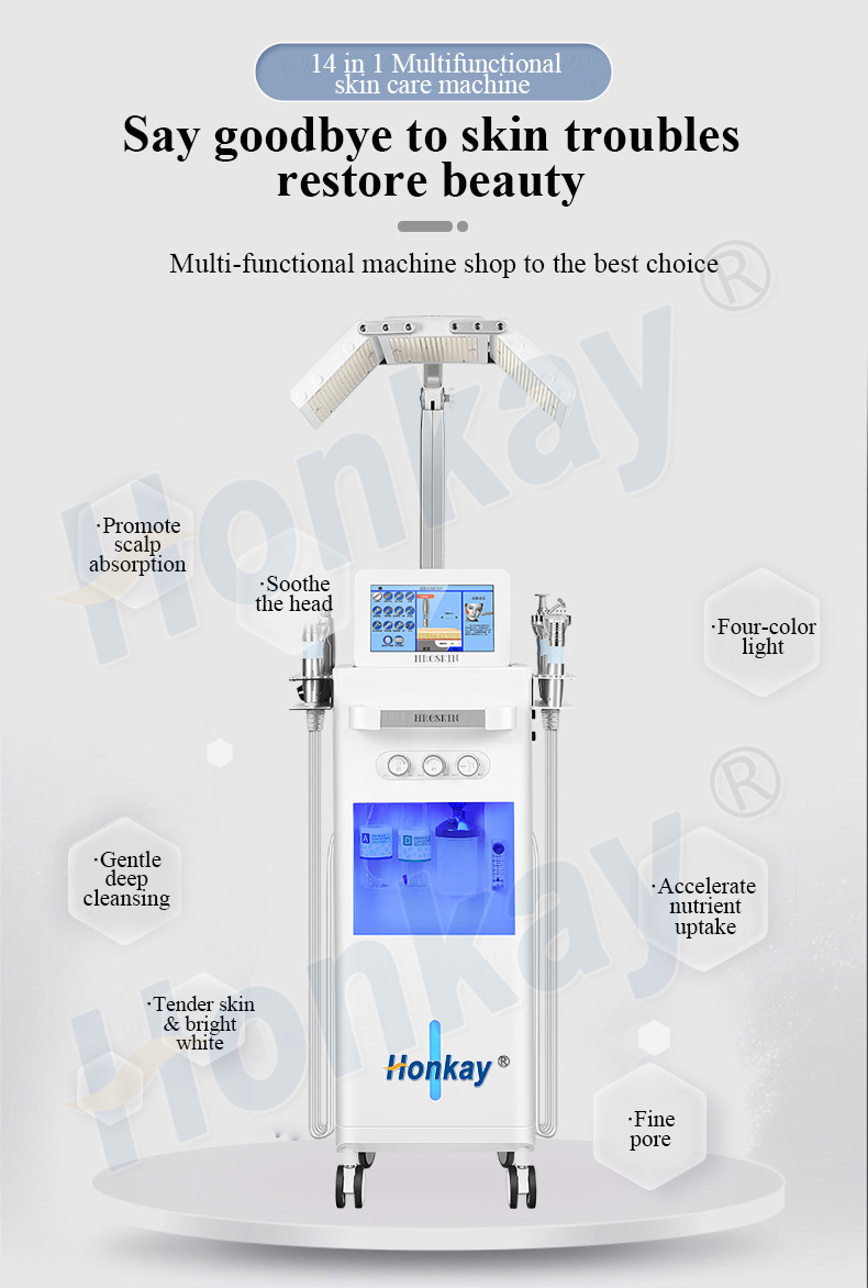 14 in 1 bio roller V line Shape Skin Rejuvenation Hydra Facial Microdermabrasion Skin Care Deep Cleaning Dermabrasion Facial Machine New 14 In 1 Pdt Led Light Therapy And Hydra Dermabrasion Facial Machine microdermabrasion machine,pdt led light therapy machine,hydra facial machine