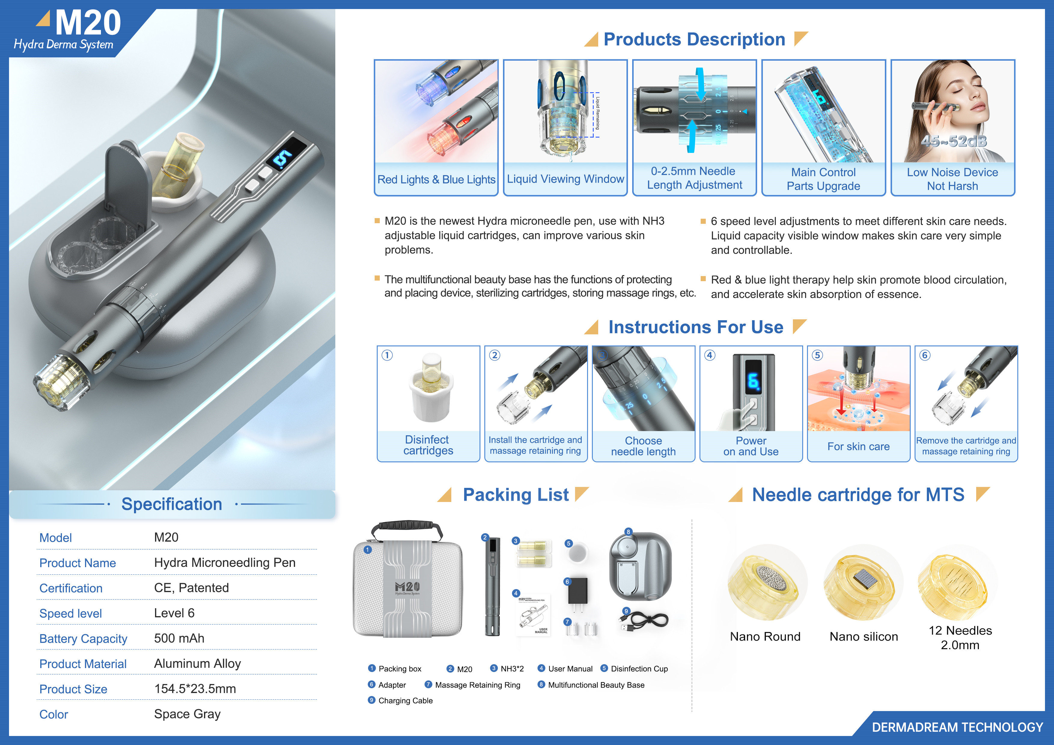Hydra Microneedling Pen Red Blue Light Derma Pen M20 Hydra Microneedling Pen Red Blue Light Derma Pen M20 hydra pen,hydra micneedling pen,microneedling pen