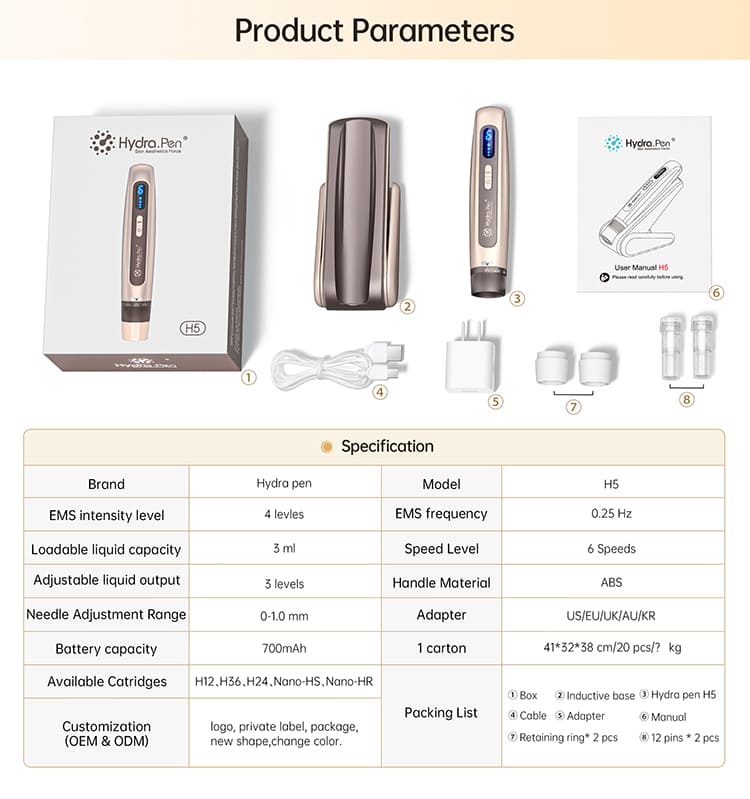 New Developed Hydra pen H5 EMS Microneedling Pen with Containable Needle Auto Serums Applicator MesoTherapy Beauty Device Hydra pen H5 EMS Microneedling Pen with Auto Serums Applicator dr pen hydra pen,hydra pen dr pen,hydra pen