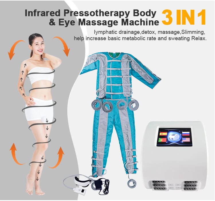 24 chambers Air Pressure Compression legs body shape Massager 3 in1 far infrared Lymphatic drainage Detoxification Slimming Device Pressotherapy Machine 24 Cells Pressotherapy Professional Full Body Massage Machine for lymphedema pressotherapy professional,compression pump for lymphedema,presoterapia