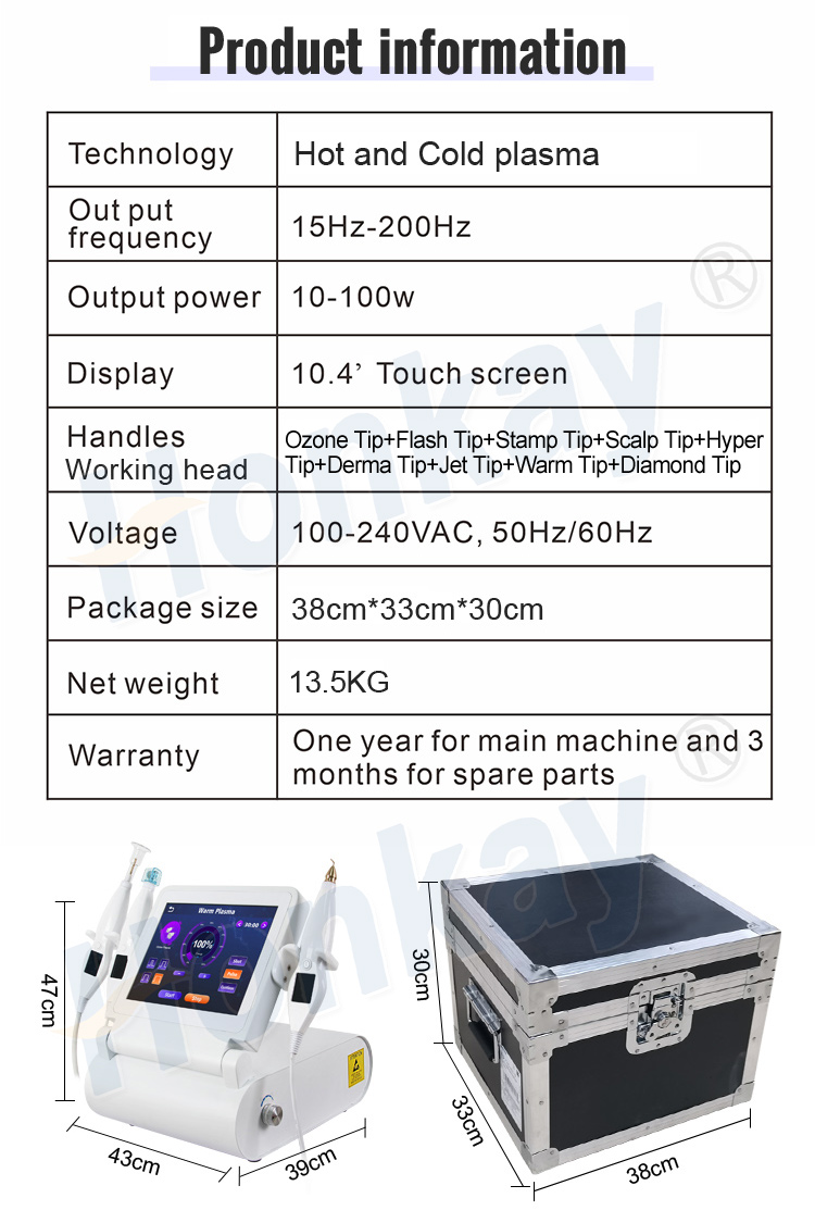 9 In 1 Hot And Cold Plasma Pen Face Lift Acne Treatment Wrinkle Removal Derma Hyper Cold Plasma Machine Portable 9 in 1 Hot and Cold Plasma Machine - Honkay Fusion plasma device,fusion plasma machine,cold plasma machine