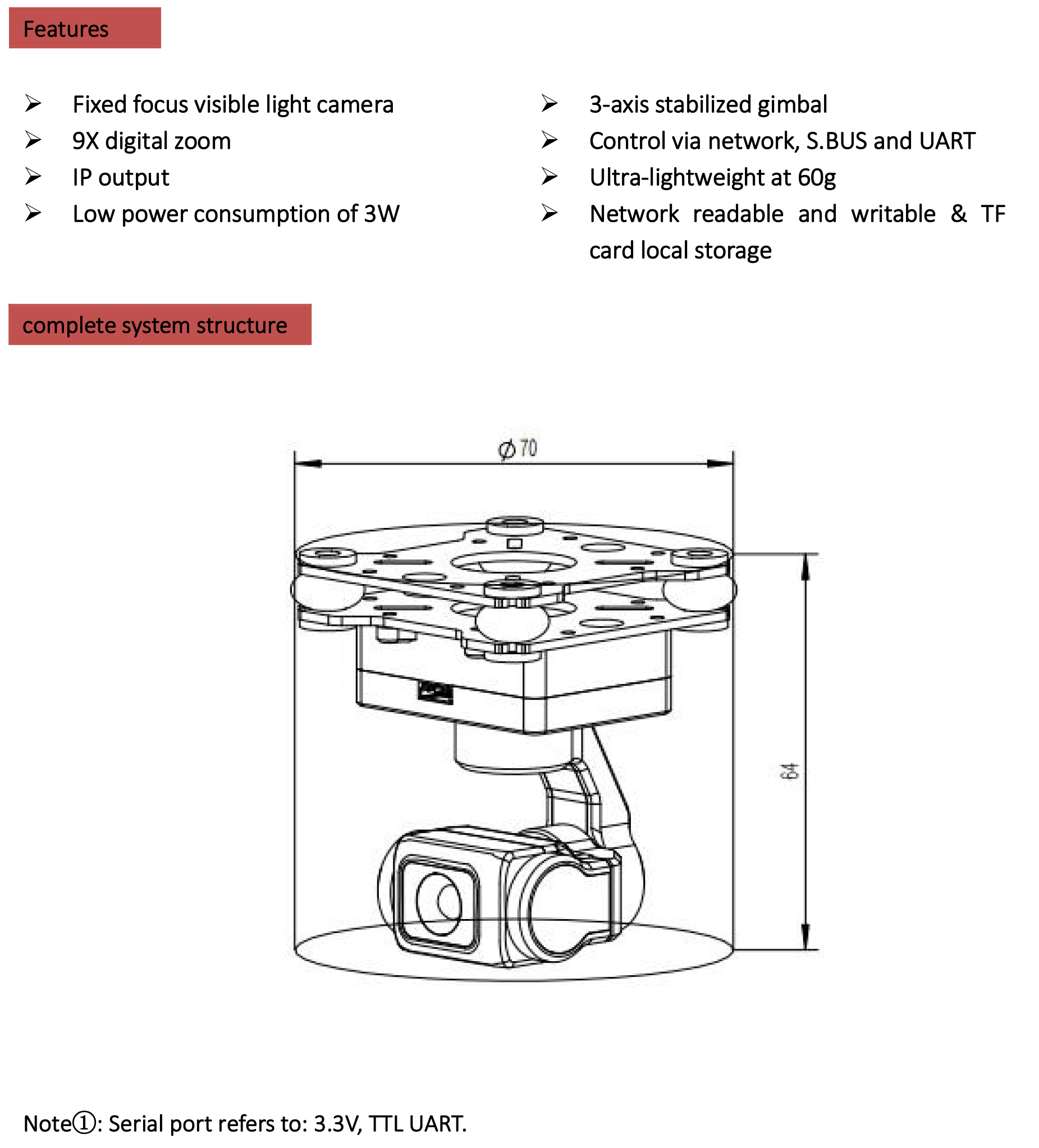 GIP335 2K Ultra-Lightweight Network Gimbal Camera