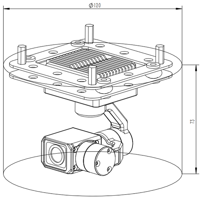 DHU467 4K 120g mini Gimbal camera
