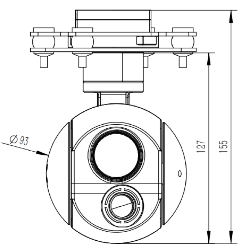 DIY10N800 90x Hybrid zoom +850nm infrared laser illumination Ethernet Output Small Gimbal