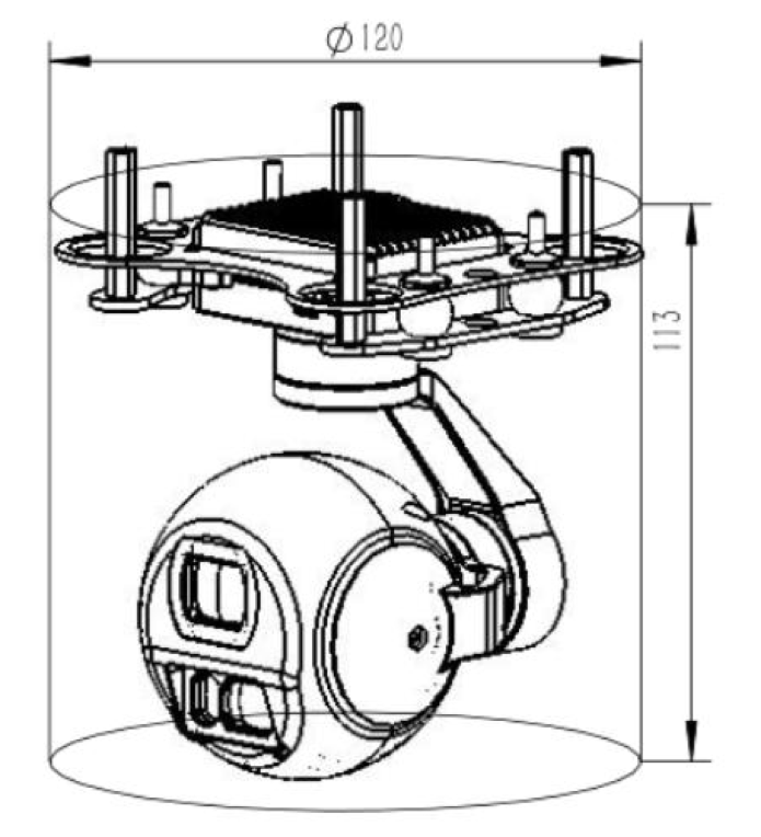  DIU05L12 45X Hybrid Zoom IP Output Mini Gimbal