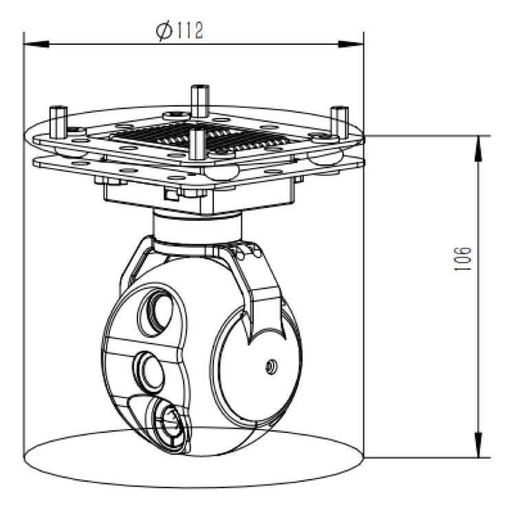 DYD415S90G609 2-Axis Mini Gimbal Dual Fixed Focus Lens + 640 Thermal 