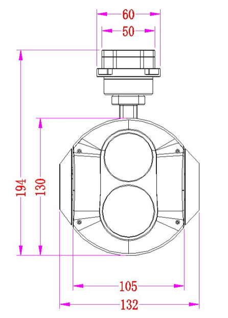 DIP20G12A 20x optical zoom+1280 thermal imaging single output pod