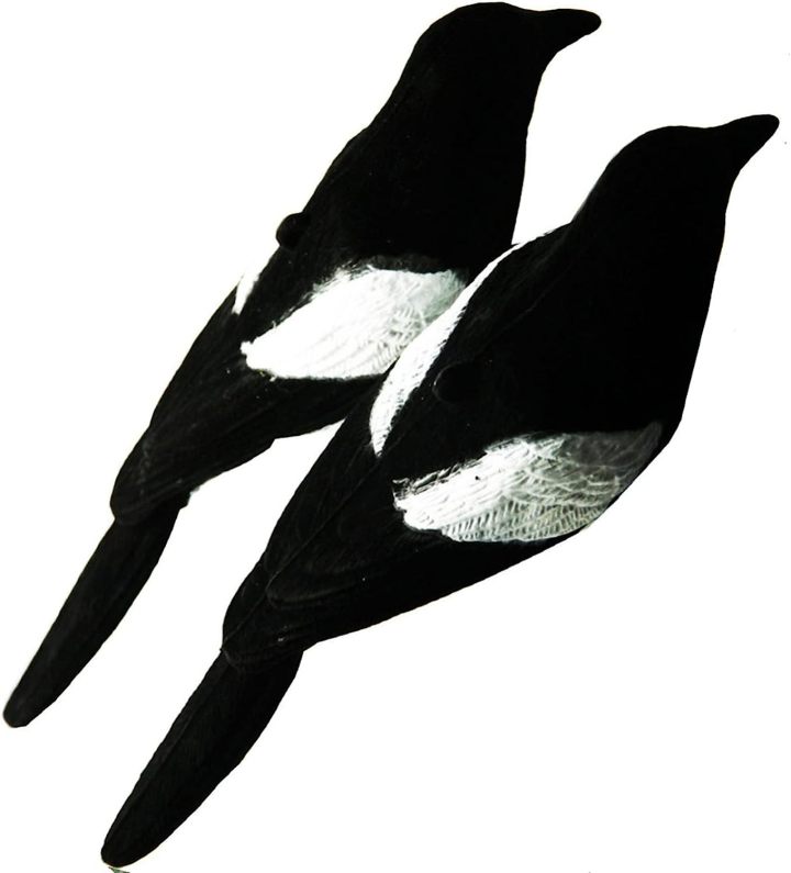 2PCS Magpie Decoy Birds Hunting Decoys Artificial, Vivid Animals Yard Garden Lawn Decor Home Decoration Wedding Ornaments Magpie Decoy Birds Hunting Decoys Artificial magpie decoy