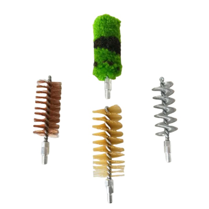 4 Pcs Gun Cleaning Brush Kit Cotton Swab | Nylon Bore |Bronze| Tornado Brush for 12 Gauge  