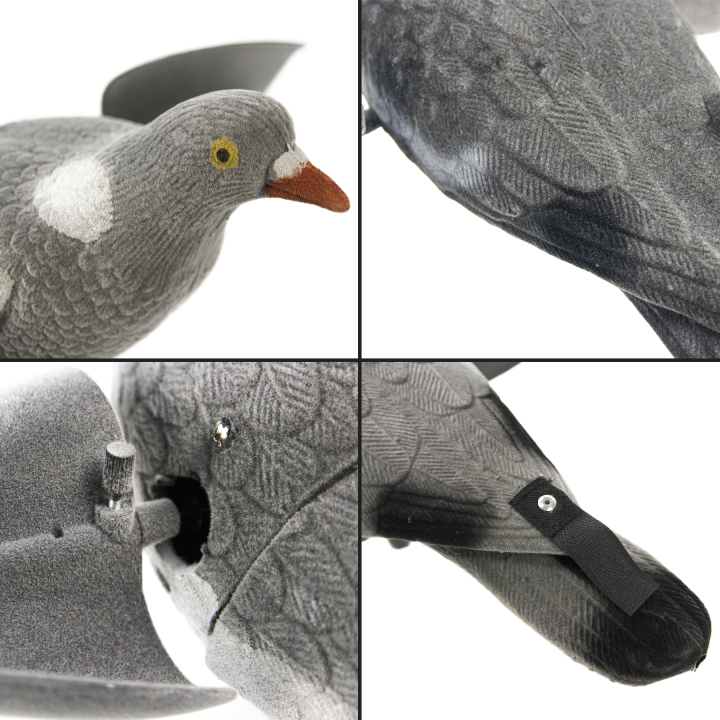 Spinning Wing Flocked Dove Pigeon Decoy for Hunting,Realistic  