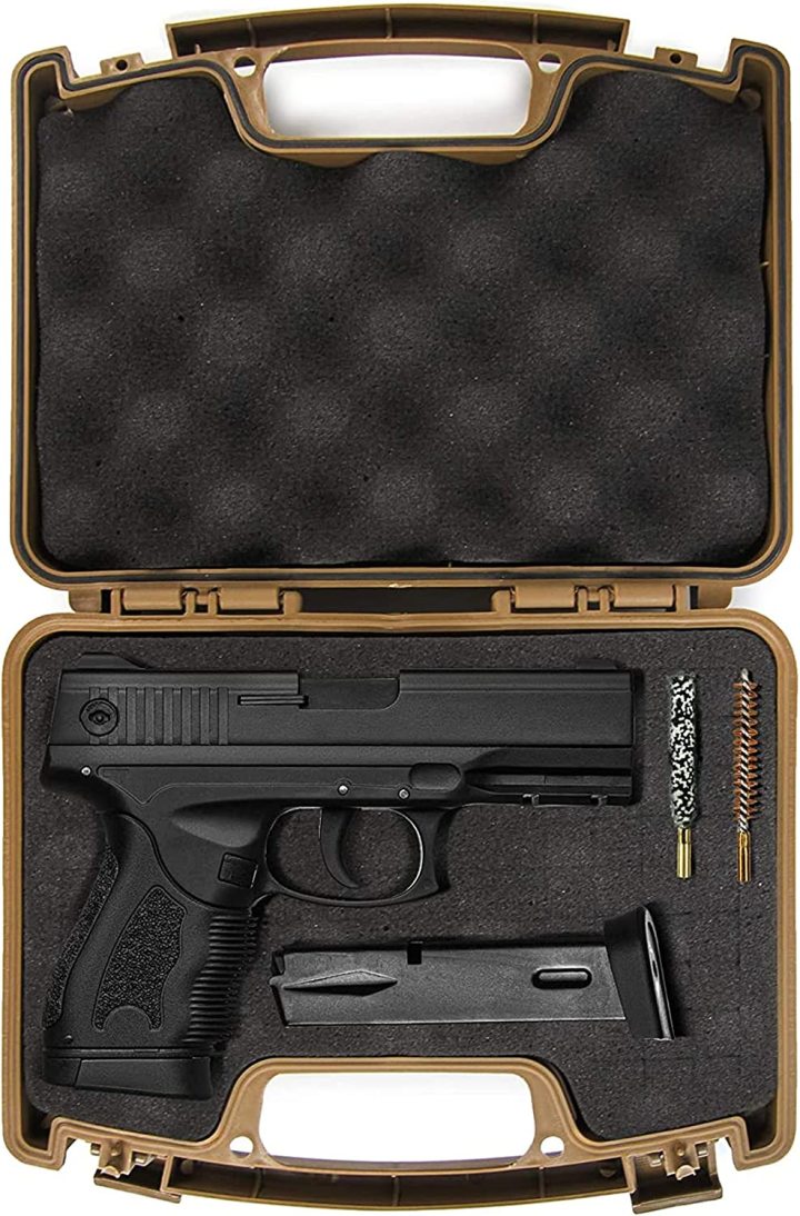 Single Hard Gun Case Pistol Case for Handguns,10.2" x 8" x 3.2" Lifelong-Durability Hand Gun Box with Foam Inserts for Pistols Single Hard Gun Case Pistol Case for Handguns,10.2" x 8" x 3.2" Lifelong-Durability Hand Gun Box with Foam Inserts single hard gun case