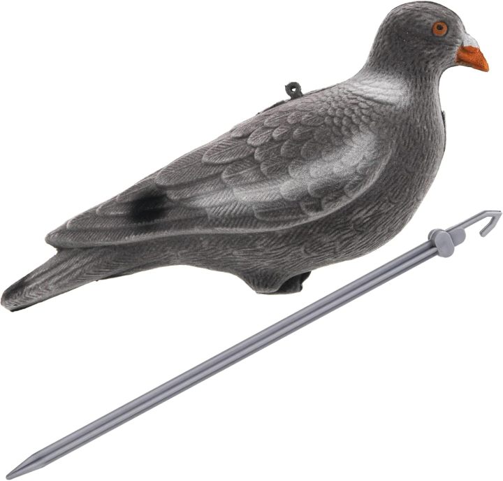 Dove Decoys for Hunting, Realistic Full Body Flocked Pigeon Decoy 12 inch Outdoors Dove Hunting Gear with Stick Peg