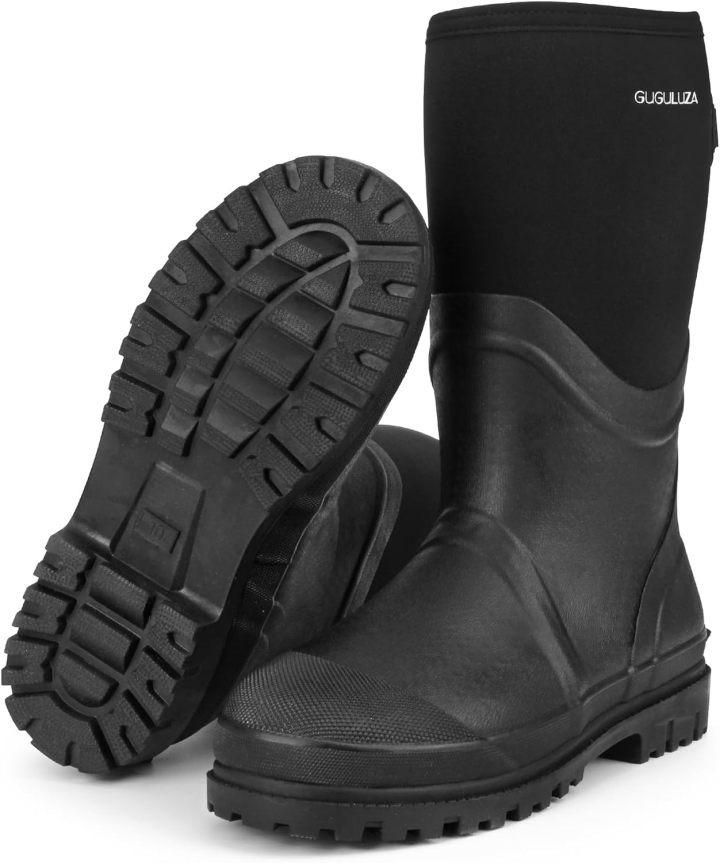 Hunting Rubber Boots, Waterproof Hunting Boots with 6 mm Neoprene for Men, Insulated Rain Boots for Outdoors