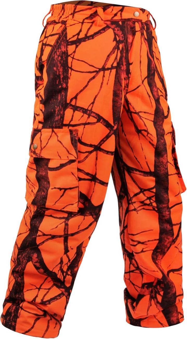  Hunting Pants for Men, Silent Hunting Pants with Fleece Lining, Water Resistant Camo Clothes for Deer Hunting