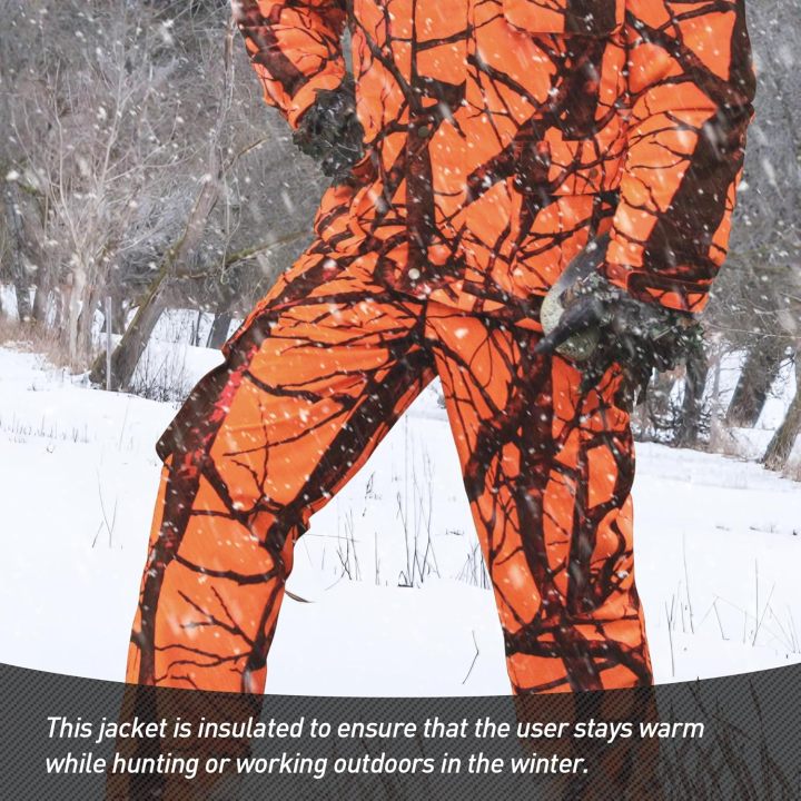  Hunting Pants for Men, Silent Hunting Pants with Fleece Lining, Water Resistant Camo Clothes for Deer Hunting