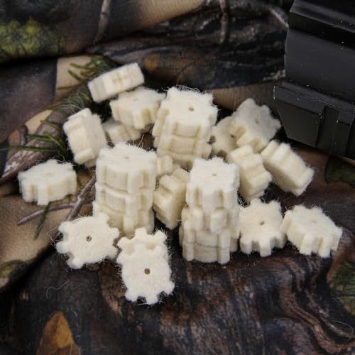 200 Pack Wool Star Chamber Cleaning Felt Pads for Gun Rifle Pistol, Cleaning Pellets, Gun Cleaning Kit Universal