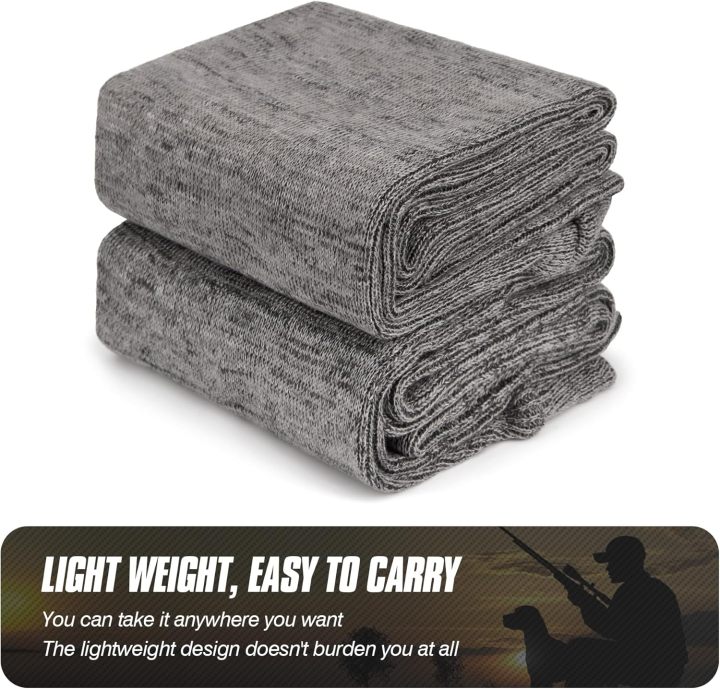 Extra-Wide Silicone Treated Knit Gun Sock, 47” x 6”Flexible Design Gun Sleeve for Rifles and Shotguns with Scopes, Hunting and Shooting Holder Socks for Gun Storage