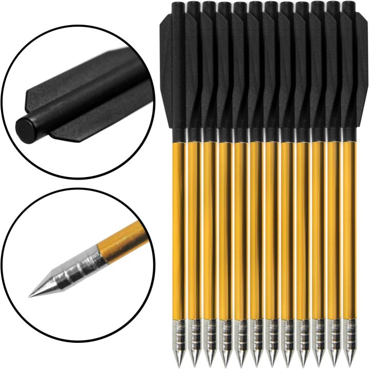 Crossbow Bolts, 6.3'' Aluminium Crossbow Bolts Mini Archery Arrows for 50-80 lbs Hunting Fishing Pistol Crossbow Precision Target Practice