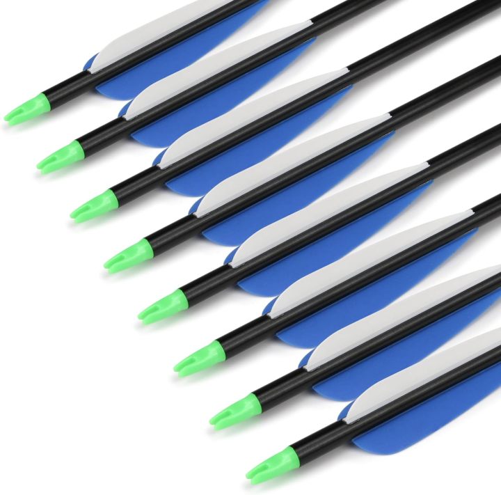 30 Inches Aluminum Arrows for Archery Practice, Pack of 12 Hunting Arrows for Compound and Recurve