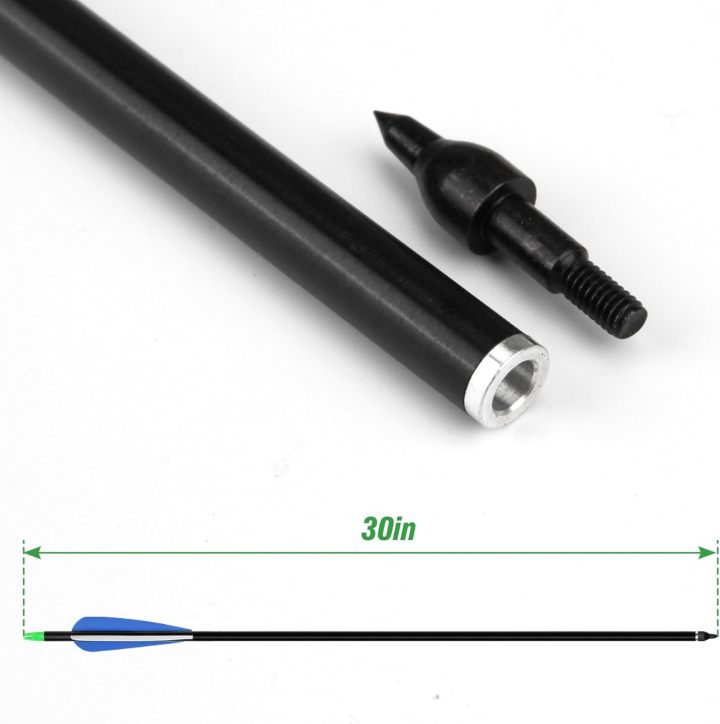 30 Inches Aluminum Arrows for Archery Practice, Pack of 12 Hunting Arrows for Compound and Recurve