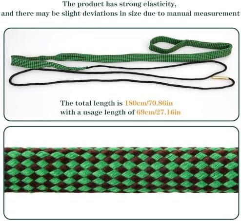 2 Pcs Gun Barrel Cleaner Snake Brush Bore Rope for Caliber .22/.223/5.56mm Rifles Reusable Cleaning