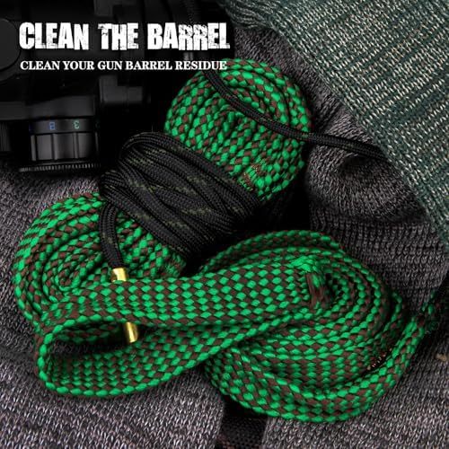 2 Pcs Gun Barrel Cleaner Snake Brush Bore Rope for Caliber .22/.223/5.56mm Rifles Reusable Cleaning