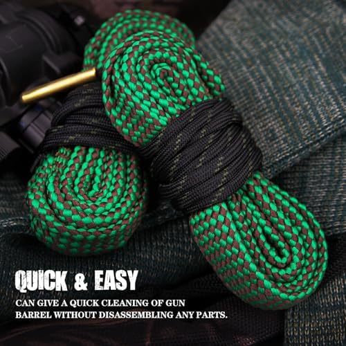 2 Pcs Gun Barrel Cleaner Snake Brush Bore Rope for Caliber .22/.223/5.56mm Rifles Reusable Cleaning