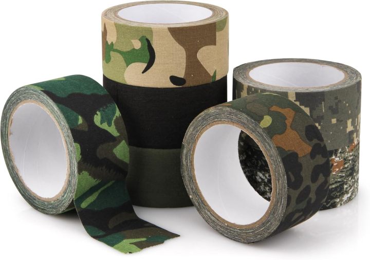 1 Roll Camo Tape No Residue, Camouflage Duct Stealth Tape, Waterproof Camo Cloth Tape 1.97" x32.8ft for Outdoor Hunting Camping