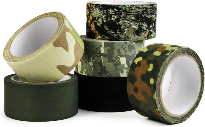 1 Roll Camo Tape No Residue, Camouflage Duct Stealth Tape, Waterproof Camo Cloth Tape 1.97" x32.8ft for Outdoor Hunting Camping