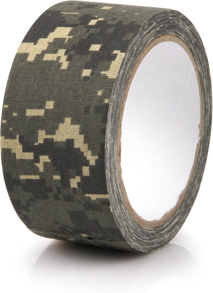 1 Roll Camo Tape No Residue, Camouflage Duct Stealth Tape, Waterproof Camo Cloth Tape 1.97" x32.8ft for Outdoor Hunting Camping