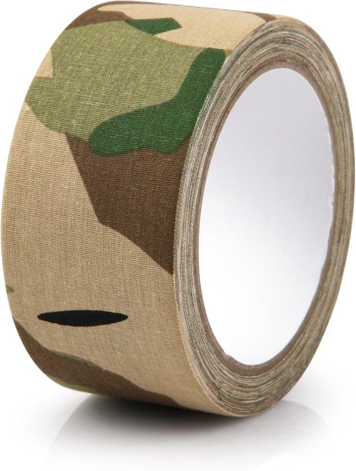 1 Roll Camo Tape No Residue, Camouflage Duct Stealth Tape, Waterproof Camo Cloth Tape 1.97" x32.8ft for Outdoor Hunting Camping