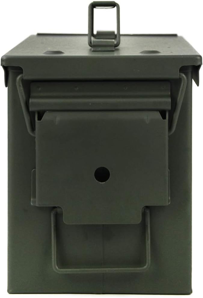 Metal Ammo Can 30/50 Cal, Lockable Ammo Storage Case, Military Waterproof & Airtight Ammo Containers Box for Shotgun, Rifles, Pistols