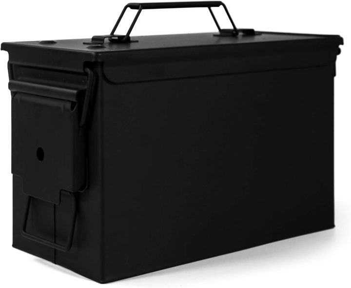 Metal Ammo Can 30/50 Cal, Lockable Ammo Storage Case, Military Waterproof & Airtight Ammo Containers Box for Shotgun, Rifles, Pistols