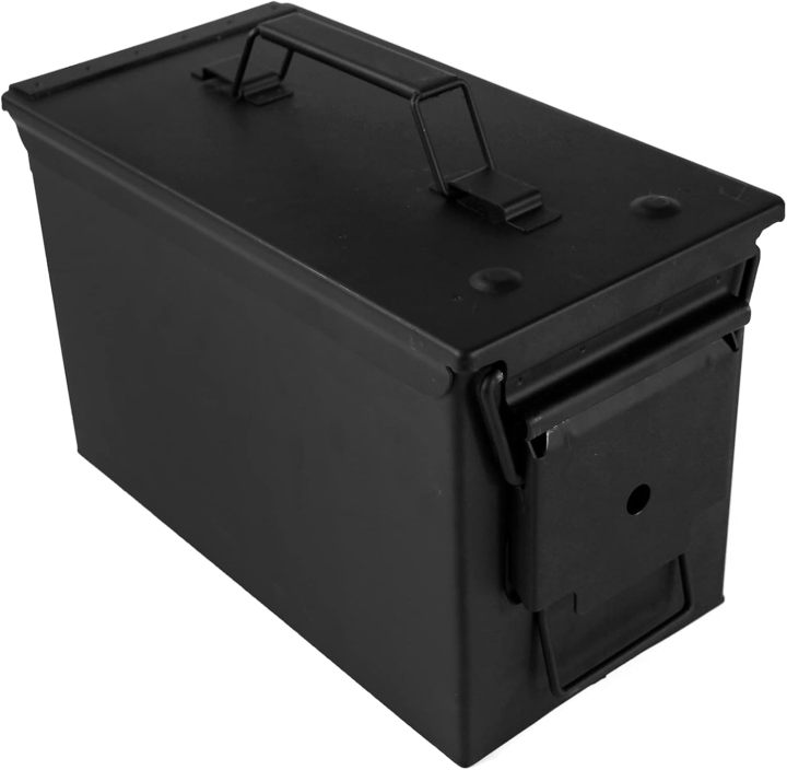 Metal Ammo Can 30/50 Cal, Lockable Ammo Storage Case, Military Waterproof & Airtight Ammo Containers Box for Shotgun, Rifles, Pistols