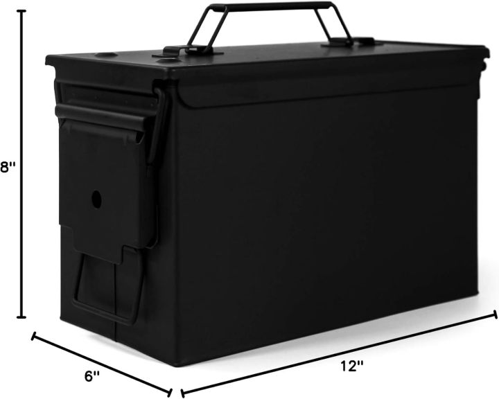 Metal Ammo Can 30/50 Cal, Lockable Ammo Storage Case, Military Waterproof & Airtight Ammo Containers Box for Shotgun, Rifles, Pistols