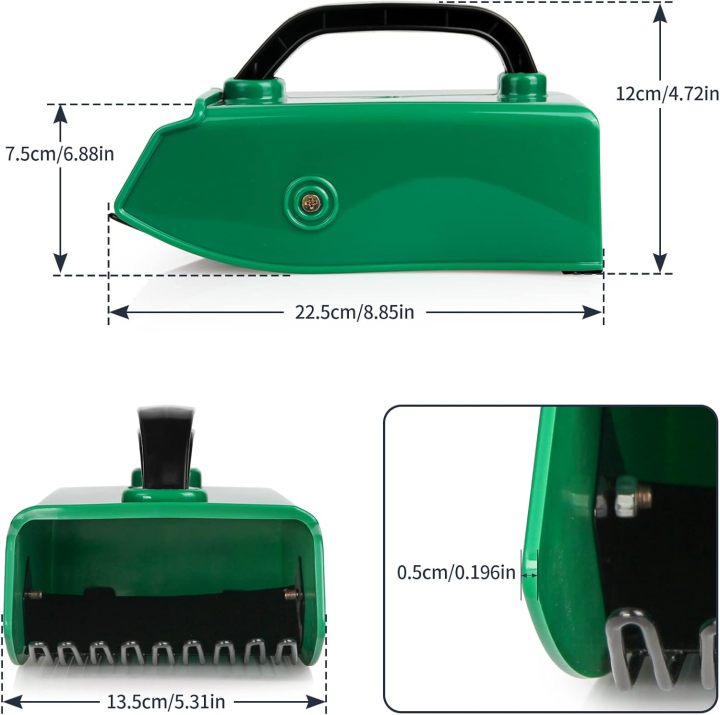  Berry Picker with Metallic Comb, Plastic Blueberry Picker Scoop with Ergonomic Handle, Huckleberry Picking Rakes for Easier Berry Harvester, 9" x 5.5" (Green)