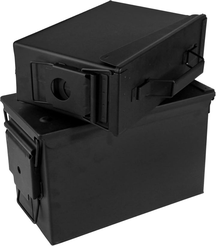 Metal Ammo Can 30/50 Cal, Lockable Ammo Storage Case, Military Waterproof & Airtight Ammo Containers Box for Shotgun, Rifles, Pistols