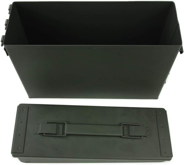 Metal Ammo Can 30/50 Cal, Lockable Ammo Storage Case, Military Waterproof & Airtight Ammo Containers Box for Shotgun, Rifles, Pistols