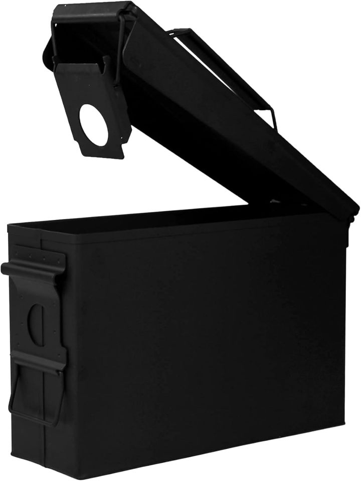 Metal Ammo Can 30/50 Cal, Lockable Ammo Storage Case, Military Waterproof & Airtight Ammo Containers Box for Shotgun, Rifles, Pistols