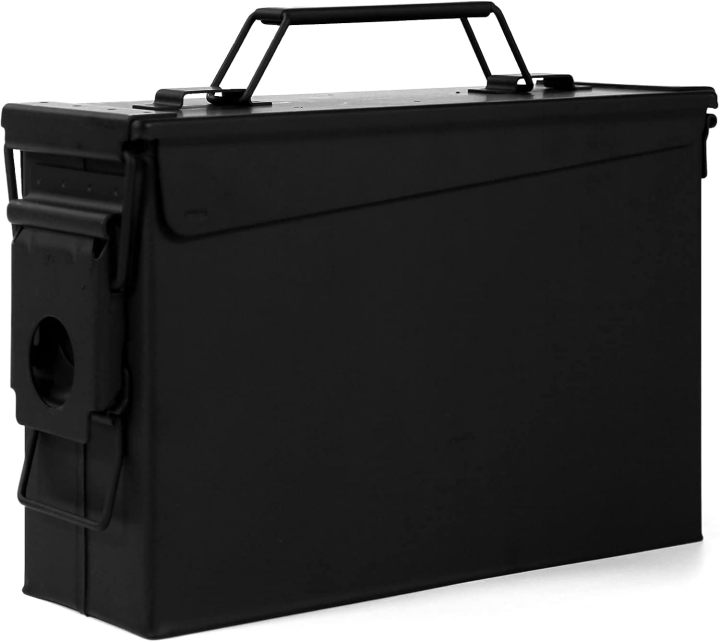 Metal Ammo Can 30/50 Cal, Lockable Ammo Storage Case, Military Waterproof & Airtight Ammo Containers Box for Shotgun, Rifles, Pistols