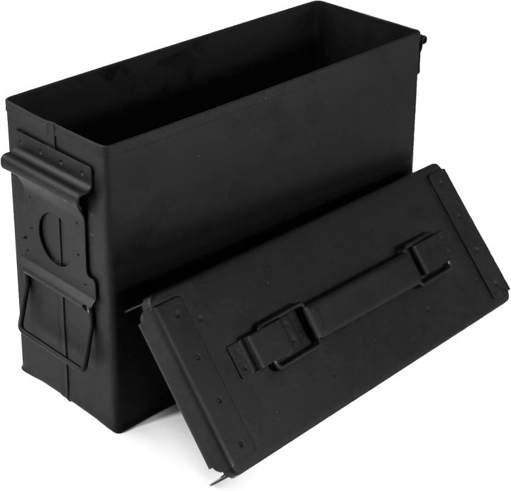 Metal Ammo Can 30/50 Cal, Lockable Ammo Storage Case, Military Waterproof & Airtight Ammo Containers Box for Shotgun, Rifles, Pistols