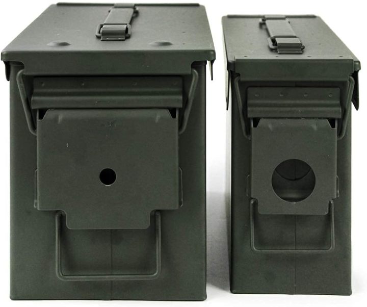 Metal Ammo Can 30/50 Cal, Lockable Ammo Storage Case, Military Waterproof & Airtight Ammo Containers Box for Shotgun, Rifles, Pistols