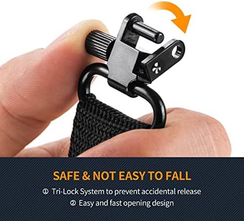 Rifles Sling Swivels 1-Inch with 3 Pieces Wood Screw Studs Set for Shotguns Quick Detachable Gun Sling Mounting Kit